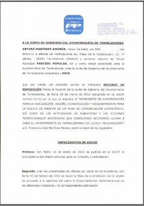 El PP de Torrelodones recurre la adjudicación del Plan de Comunicación Estratégica por posibles irregularidades