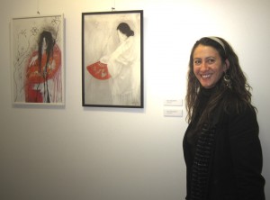 Penelope López en la inauguración de su exposición "Memoria Oriental Fragmentada" en Torrelodones