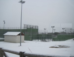 Nieve en el Polideportivo de Torrelodones (Foto: Archivo)