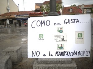 Uno de los carteles colocados durante la protesta de la Policía Local de Torrelodones