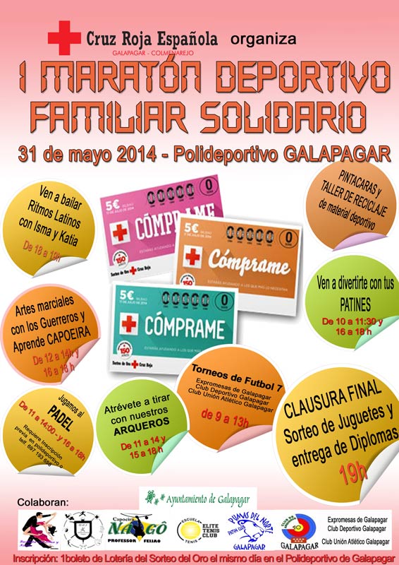 31 de Mayo: I Maratón Deportivo Familiar Solidario de Cruz Roja en Galapgar-Colmenarejo